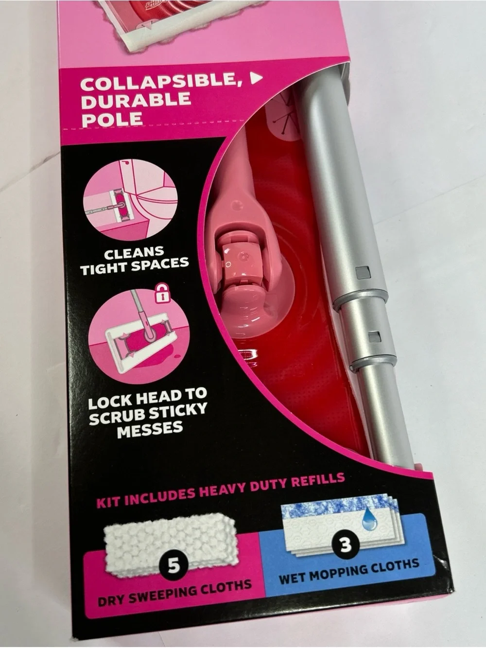 Swiffer deluxe pink mop limited edition sweep& mop